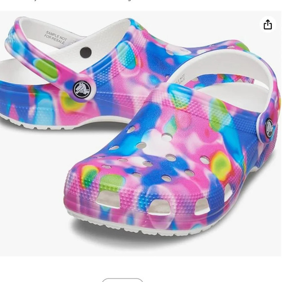 NWT Crocs Classic Solar Rainbow Clogs, tie dye, Women's 5, Men's 3 - Picture 1 of 5